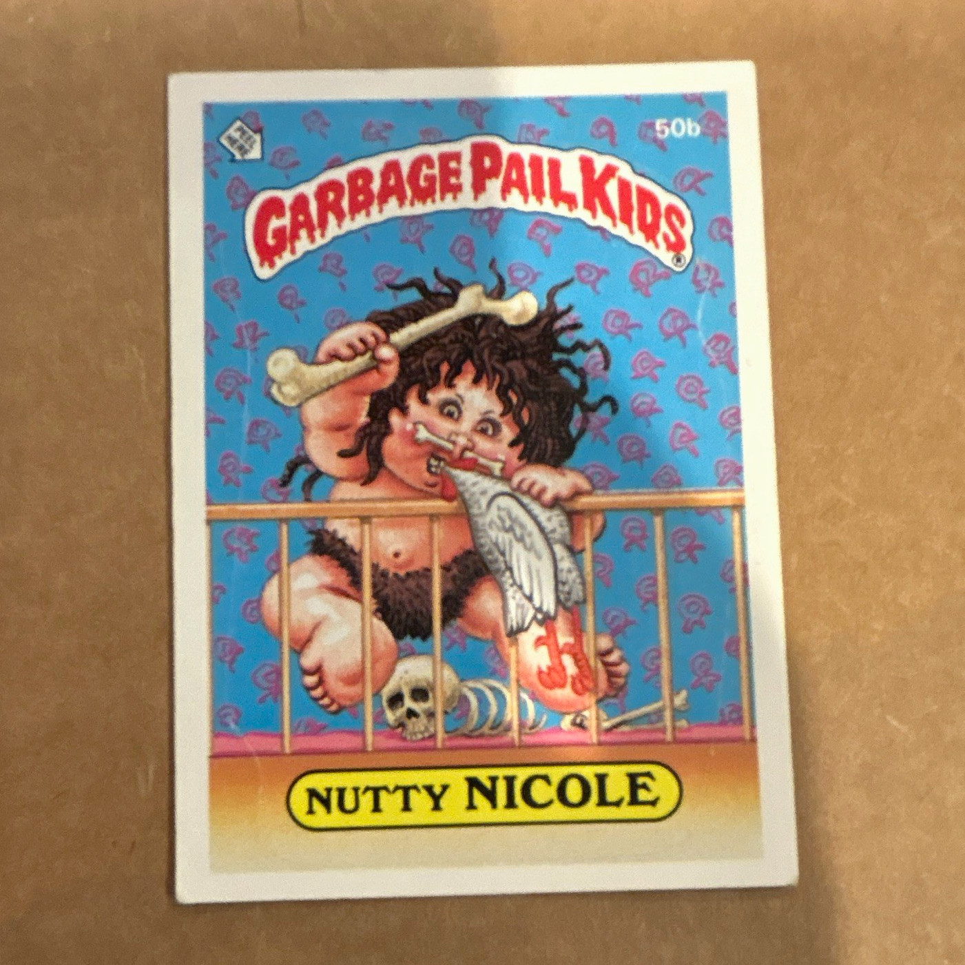 Nutty NICOLE #50b 1985 Garbage Pail Kids trading card — raw and PSA graded price guide