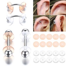 10PCS Silicone Invisible Disc Pads For Piercing Jewelry Anti Irritation