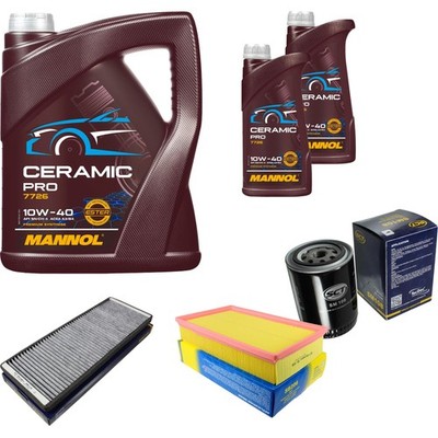 SCT Inspektionspaket 7L MANNOL Ceramic Pro 10W-40 für Audi Cabriolet 8G7 B4