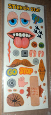 Vintage GAG 1970s Sticker Sheet body parts skull wounds funny NOS Retro 2 sheets