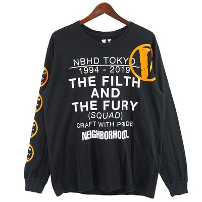 Vlone Neighborhood Size M Long Sleeve Logo T-Shirt Black Used