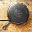 Vintage GRISWOLD Cast Iron SKILLET Frying Pan # 8 LARGE BLOCK LOGO - Ironspoon