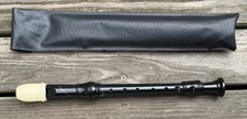 Dolmetsch Black Soprano Recorder Key of C, 3-Piece Double Hole, with Case