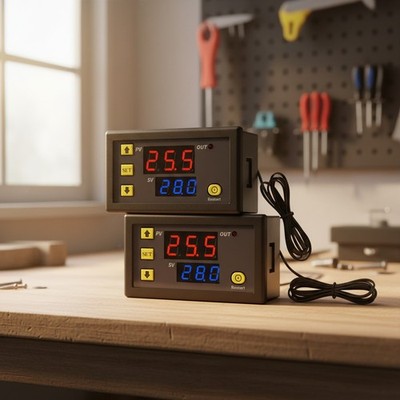 Thermostat Temperaturregler Heizung Kühlung Steuerung 12V 230V 2Stk 20A