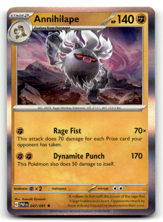 Annihilape - 047/091 Holo Rare SV: Paldean Fates LP