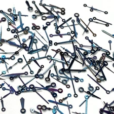 50 Blue Steel Watch Hands Stick Steampunk Repair Art Watchmaker Repair Lot Parts