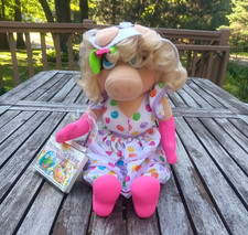 Vintage 1993 Jim Henson Muppets Miss Piggy Cassette Plush Doll 15  