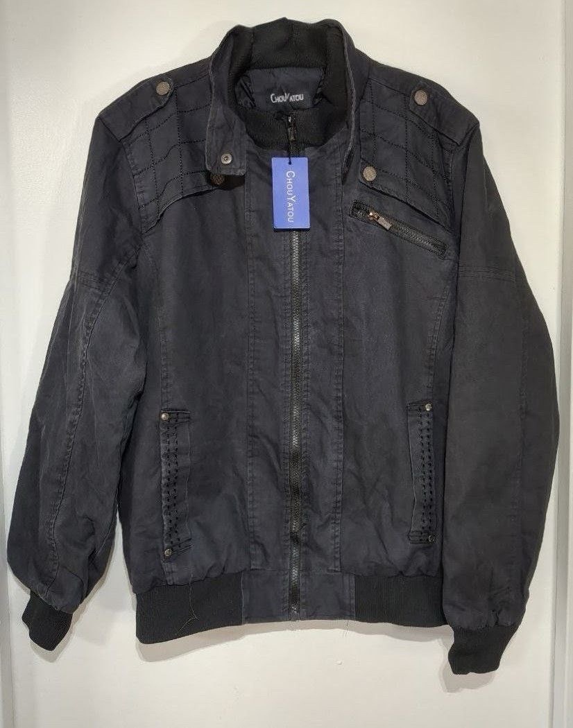 NWT ChouYatou Men's Jacket Black Size Large Zip Up