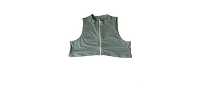 SKIMS Sporty Zipper Swim Mock Neck Top Pacific 4X Zip Front Swimwear (988M)