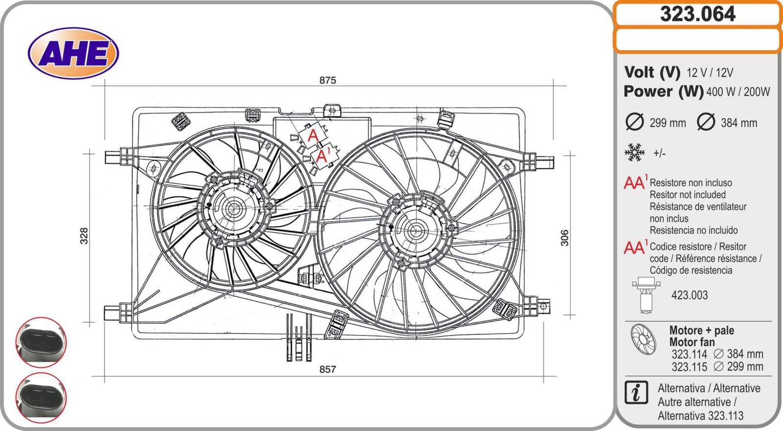 AHE 323.064 - Ventola Raffreddamento motore