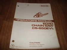 Vintage Echo Chain Saw Operators Manual CS-650EVL 898 561-1433 5