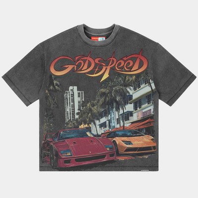 Godspeed NYC South Beach Drive Miami Superun T-Shirt-Grey Wash-XXL