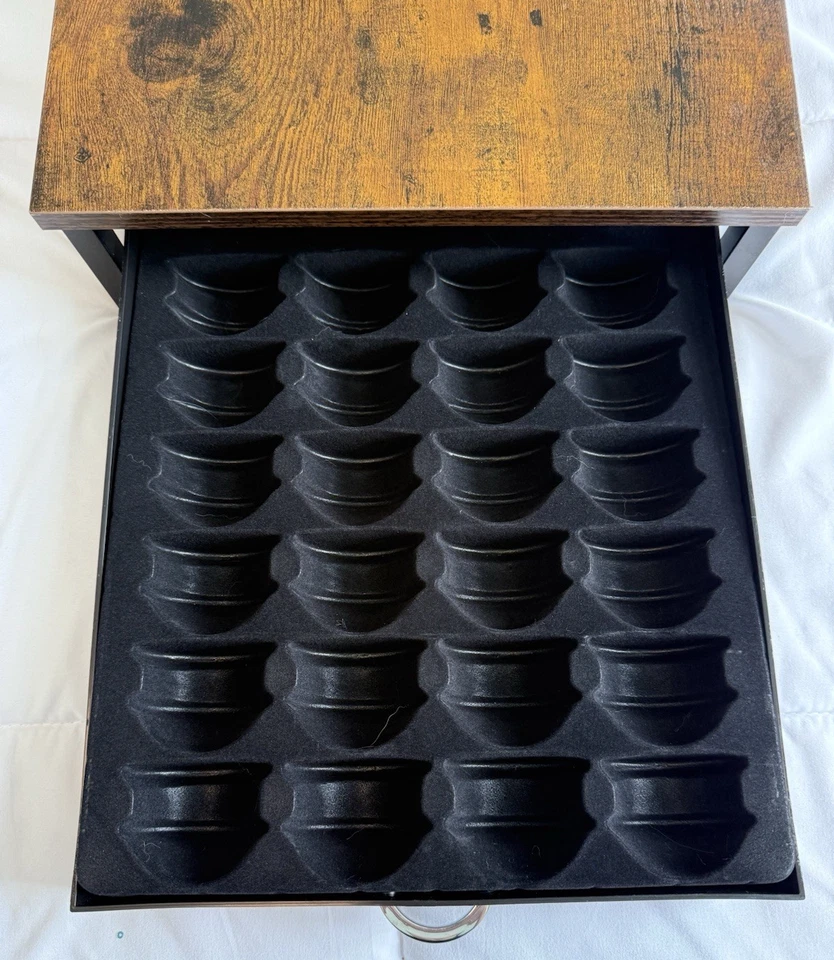 Usado en Excelente Condición Nespresso Cafetera Organizador Madera 24 Cápsulas Organizador 14 x 13" Encimera Foto 4 de 4