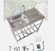 Outdoor Garden Sink, Stainless Steel Free Standing Sink,Hand Washing Station