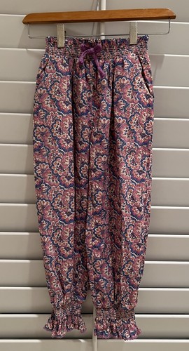 Mini Boden Girls Floral Elastic Waist Harem Pants 8Y Pink Purple - 第 1/12 張圖片