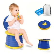Portable Potty Seat, Toddler Folding Training Toilet Chair Kids Travel Blue