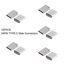 FLEAVER 10 pack USB 3.1 Type C Male Plug Socket Connector 24pin usb-c connector