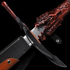 39'Blood Red Dragon Sharp Broadsword 1095 Steel Chinese Dynasty Kungfu Dao Sword