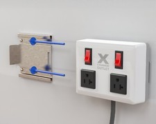 Eye Level Wall Mounted Extension Cord, Individual Circuit Breakers White 