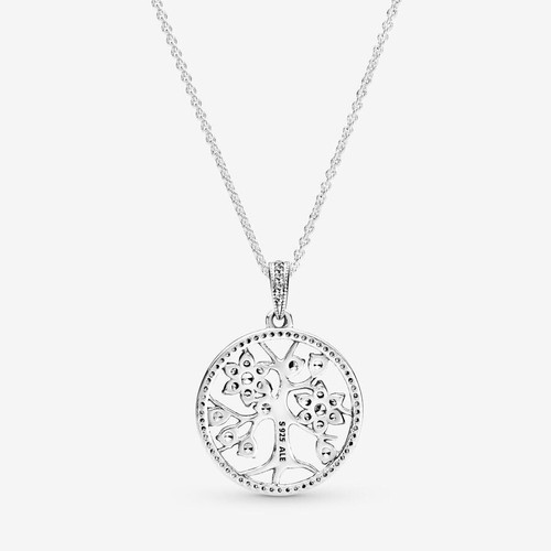 New 100% Genuine Authentic Pandora Sparkling Family Tree Necklace 390384CZ-75cm - Picture 2 of 7