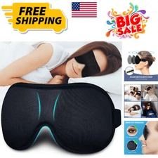 NEW 3D Sleeping Eye Mask for Men Women Soft Pad Blindfold Cover Travel Sleep USA