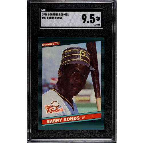 Barry Bonds RC SGC 9.5 1986 Donruss Rookies #11 Pittsburg Pirates Mint+