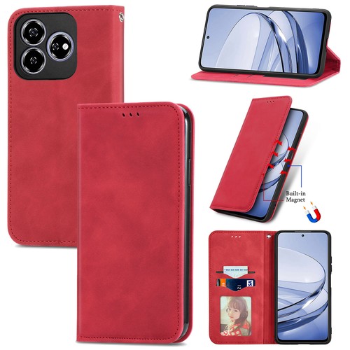 Para ZTE Blade V60 4G, Lujo A prueba de golpes Abatible Cuero PU Billetera Tarjeta Estuche Cubierta - Imagen 3 de 38