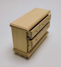 commode miniature, maison de poupée, vitrine, meuble chêne clair chambre  M3