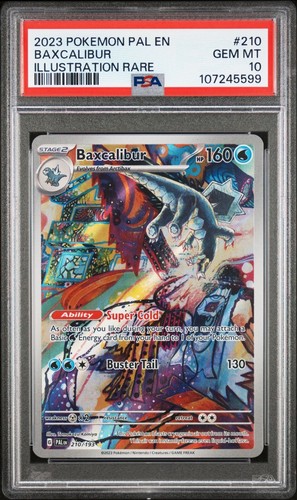 PSA 10 Gem Mint 2023 Pokémon Sv02 Paldea Evolved Baxcalibur 210/193 Illustration - Picture 3 of 6