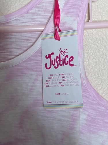 Justice Tie Dye, Girls Size M(10), Pink Cinched Waist Knit Romper - Picture 3 of 6
