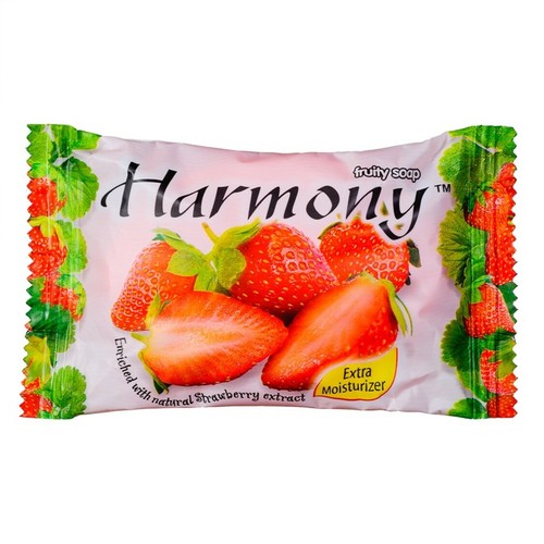 6X75G Harmony Fruity Soap Bar Fruitapone Plus Strawberry Extract Face Body Wash - Picture 3 of 18