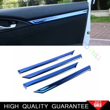 For Honda Civic 10th 2016-2021 Blue Titanium Inner Door Panel Strip Cover 4PCS