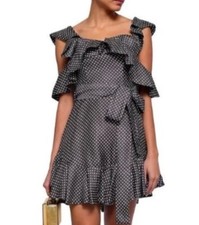 Zimmermann Painted Heart V Neck Dress Charcoal / Cream Size 2/ M