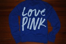 Victorias Secret VS LOVE PINK Heather Blue 1/4 Zip Pullover Sweatshirt Medium
