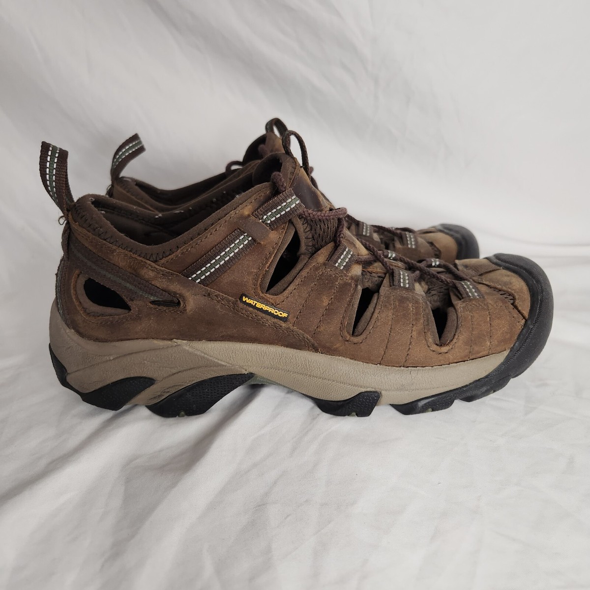 KEEN Brown Waterproof Lace-up Hiking Shoes, Men display picture 2