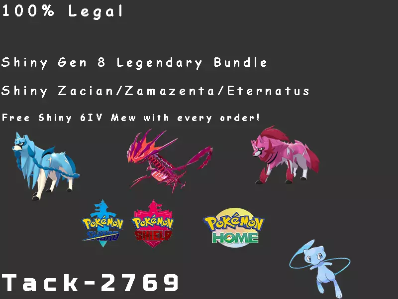 Shiny Zacian & Zamazenta (6IV, Event, Battle Ready) - Pokemon