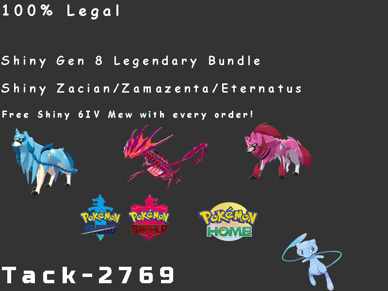 ZACIAN ZAMAZENTA ✨ SQUARE Shiny EVENT ✨Sword Shield Pokemon home FAST  DELIVERY