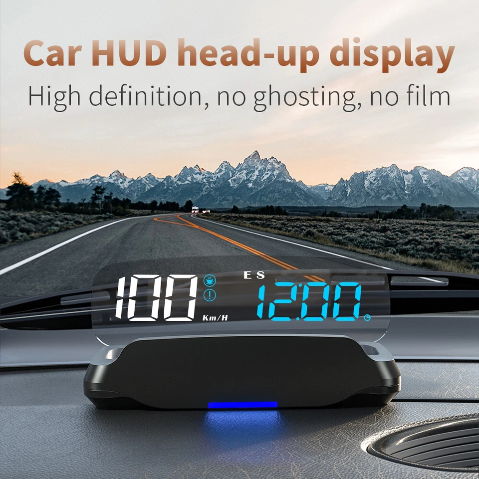 Car Head Up Display GPS Navigation Gauge MPH KM/H Overspeed Alarm HUD Compass — 第 3/4 张图片