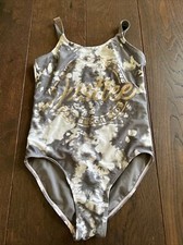 justice 14 vguc grey one piece swimming bathing suit