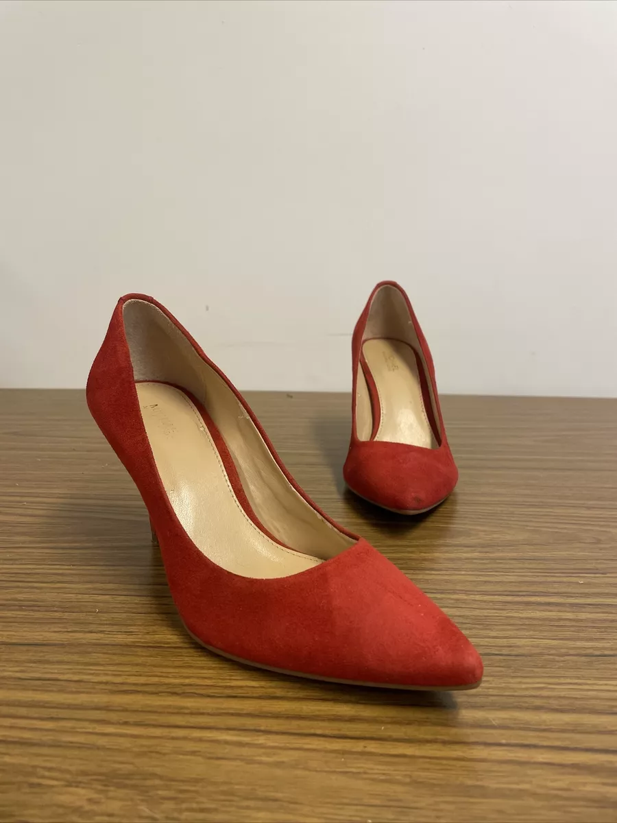 Michael kors red suede heels hotsell