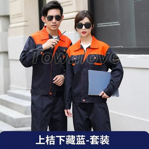 Men Women Workwear Overalls Set Coveralls Mechanic Boiler Work Outfits Coat Pant - Picture 7 of 30