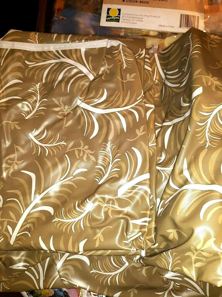 Cubierta chaise de vinilo reversible calibre 10 estampado dorado bonito Tropicana 76x29x30 Foto 2 de 3