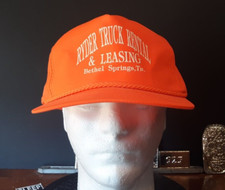 Vintage Orange RYDER Truck Rental  Leasing Rope Trim Trucker cap