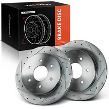 Rear L & R Drilled & Slotted Brake Rotor for INFINITI QX56 Nissan Armada Titan