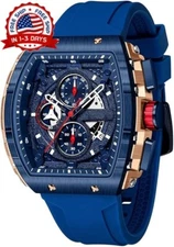 Relojes de diseño para hombre Reloj de pulsera con esfera rectangular único