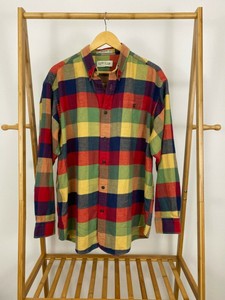 Orvis-Men-039-s-Flannel-Plaid-Checkered-Bold-Button-Down-Long-Sleeve-Shirt-Size-L