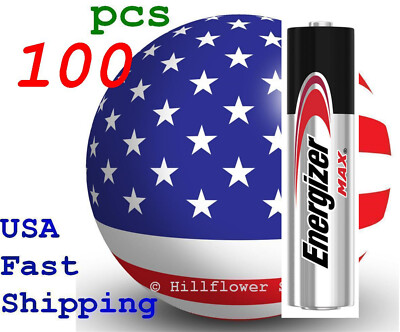 100 piece AAA LR03 EN92 Max Energizer Bulk 1.5V Alkaline Battery w/trk# 12yr