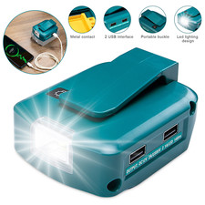 2 USB Power Source Battery Adapter For Makita 14.4V-18V Li-ion Battery with LED