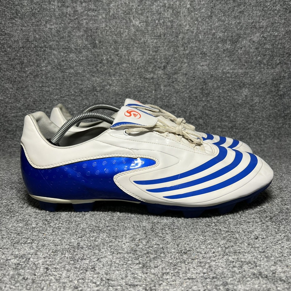 Adidas F10 TRX Soccer Cleats FG Mens 13 White Blue Futbol Adidas F10 TRX Soccer Cleats FG Mens 13 White Blue Futbol