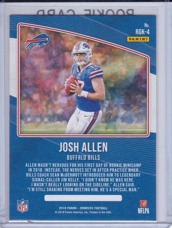 JOSH ALLEN ROOKIE CARD Buffalo Bills Football 2018 DONRUSS GRIDIRON KINGS $$ RC! - Image 2 of 2